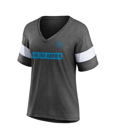 Women's Branded Heathered Charcoal Charlotte FC Tri-Blend V-Neck T-shirt Heathered Charcoal $23.39 Tops