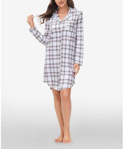 Women's Printed Notch Collar Sleepshirt Stowe Plaid $16.68 Sleepwear