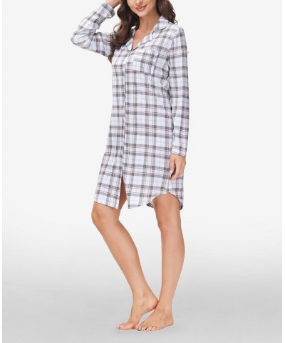 Women's Printed Notch Collar Sleepshirt Stowe Plaid $16.68 Sleepwear