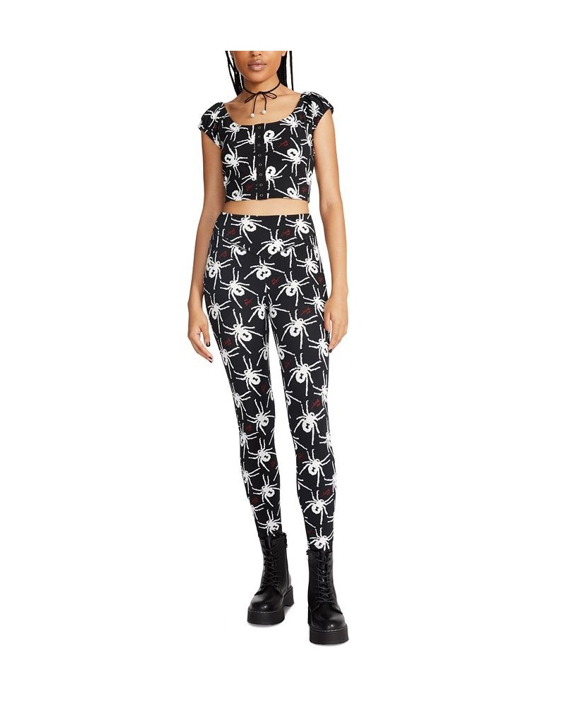 Women's Printed High-Rise Pull-On Leggings Spider $16.09 Pants