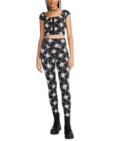 Women's Printed High-Rise Pull-On Leggings Spider $16.09 Pants