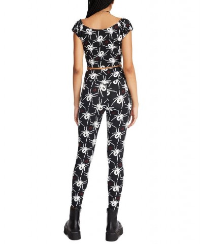 Women's Printed High-Rise Pull-On Leggings Spider $16.09 Pants