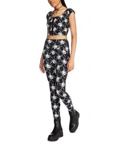 Women's Printed High-Rise Pull-On Leggings Spider $16.09 Pants