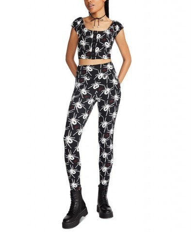 Women's Printed High-Rise Pull-On Leggings Spider $16.09 Pants