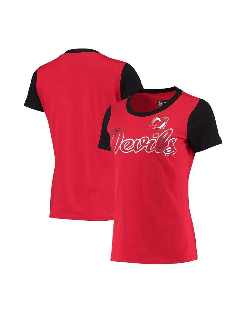 Women's Red New Jersey Devils Trophy T-shirt Red $15.40 Tops