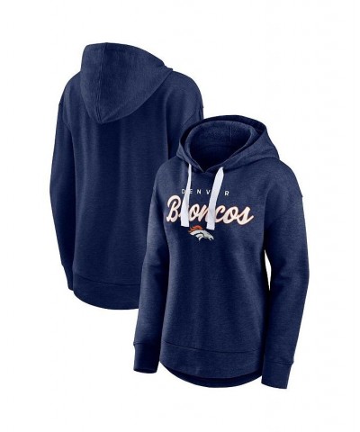 Women's Branded Heather Navy Denver Broncos Set To Fly Pullover Hoodie Blue $36.00 Sweatshirts