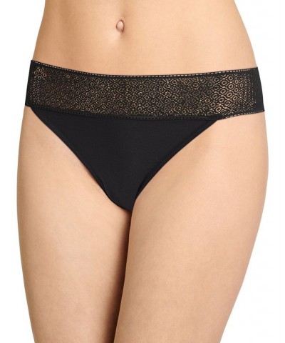 Women's Soft Touch Lace Thong Underwear Black $9.97 Panty