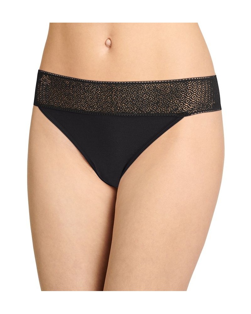 Women's Soft Touch Lace Thong Underwear Black $9.97 Panty