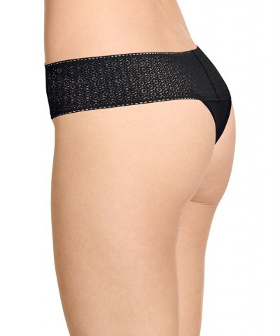 Women's Soft Touch Lace Thong Underwear Black $9.97 Panty