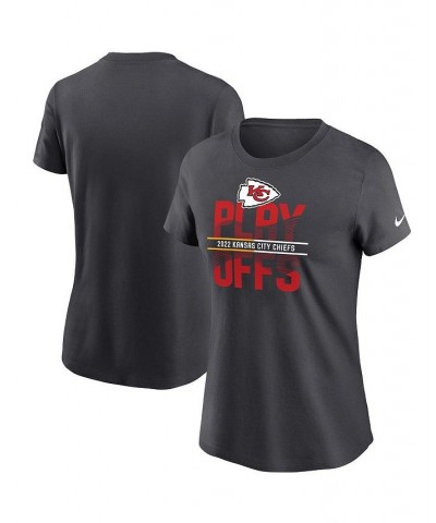Women's Anthracite Kansas City Chiefs 2022 NFL Playoffs Iconic T-shirt Anthracite $18.80 Tops