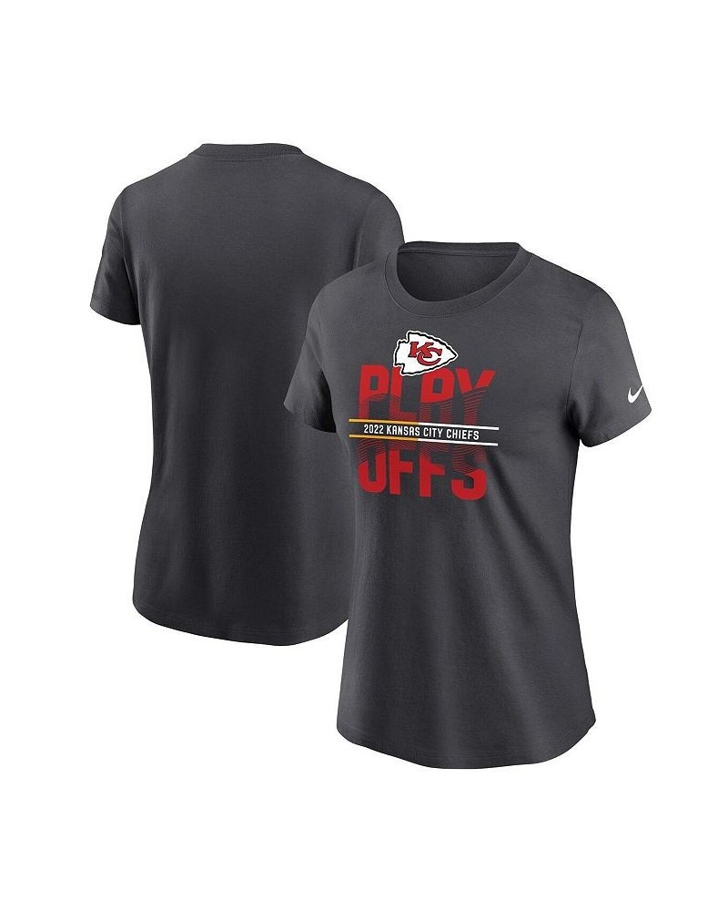 Women's Anthracite Kansas City Chiefs 2022 NFL Playoffs Iconic T-shirt Anthracite $18.80 Tops