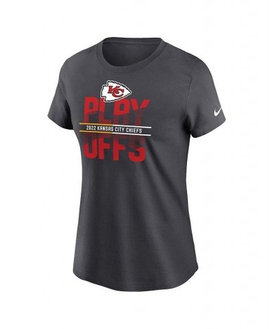 Women's Anthracite Kansas City Chiefs 2022 NFL Playoffs Iconic T-shirt Anthracite $18.80 Tops