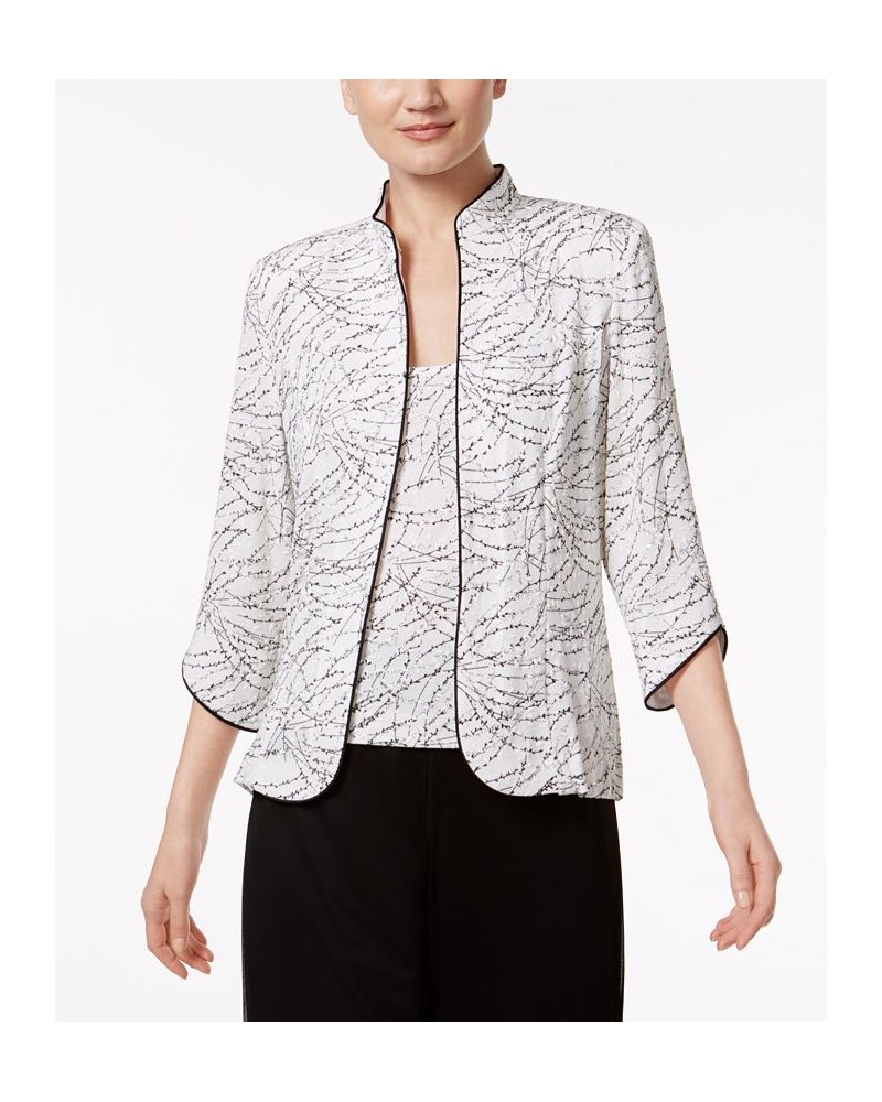 Printed Jacket and Top Set Regular & Petite Sizes White $60.84 Jackets