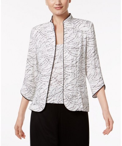 Printed Jacket and Top Set Regular & Petite Sizes White $60.84 Jackets