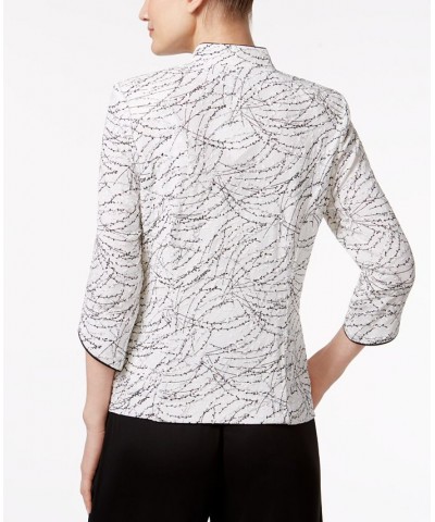 Printed Jacket and Top Set Regular & Petite Sizes White $60.84 Jackets