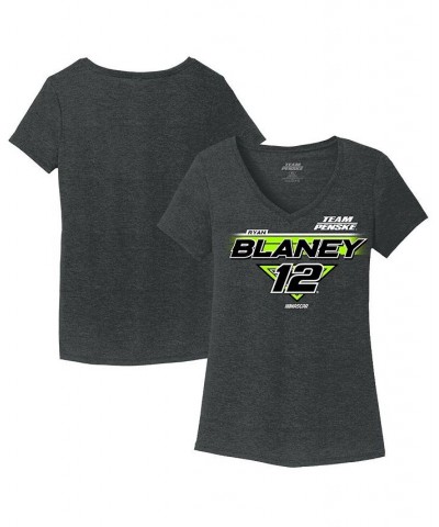 Women's Charcoal Ryan Blaney V-Neck T-shirt Charcoal $22.39 Tops