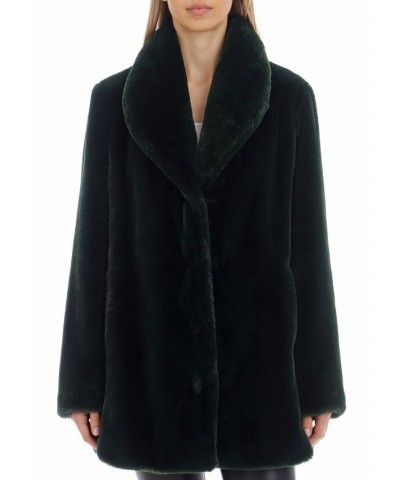 Women's Faux-Fur Coat Emerald $51.20 Coats