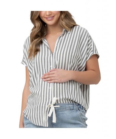 Ada Stripe Relaxed Shirt Black / white $49.00 Tops