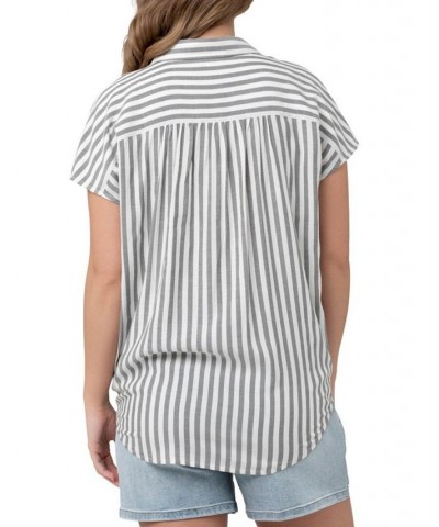 Ada Stripe Relaxed Shirt Black / white $49.00 Tops