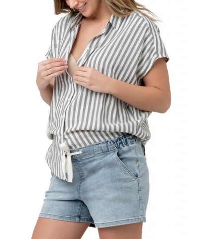 Ada Stripe Relaxed Shirt Black / white $49.00 Tops