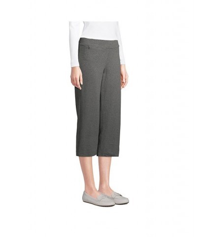 Women's Tall Starfish Mid Rise Elastic Waist Pull On Crop Pants Charcoal heather $34.42 Pants