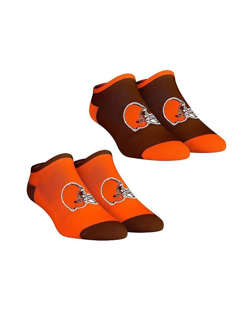 Women's Socks Cleveland Browns Core Team 2-Pack Low Cut Ankle Sock Set Brown, Orange $13.50 Socks