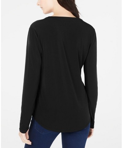 Women's Zip-Pocket Blouse Black $19.00 Tops