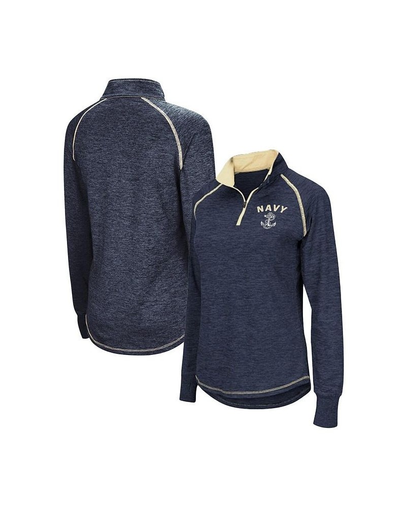 Women's Navy Navy Midshipmen Bikram 1/4 Zip Long Sleeve Jacket Blue $22.00 Jackets