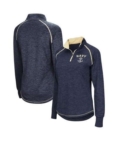 Women's Navy Navy Midshipmen Bikram 1/4 Zip Long Sleeve Jacket Blue $22.00 Jackets