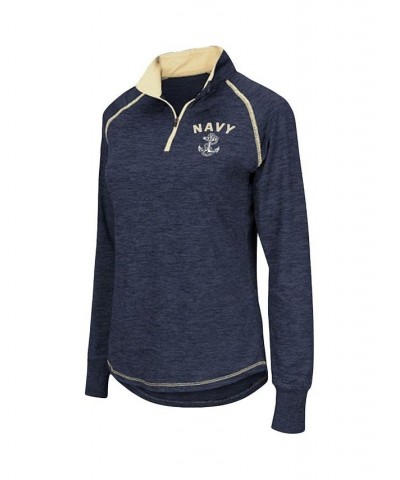 Women's Navy Navy Midshipmen Bikram 1/4 Zip Long Sleeve Jacket Blue $22.00 Jackets