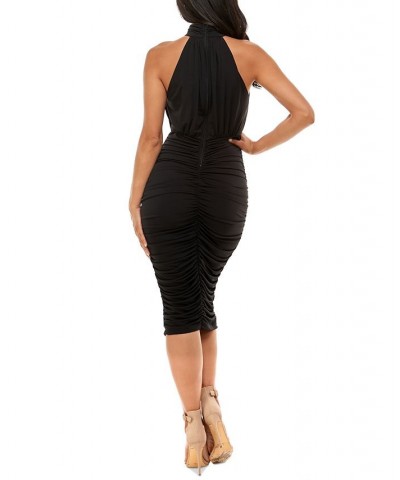 Juniors' Ruched Bodycon Dress Black $28.29 Dresses