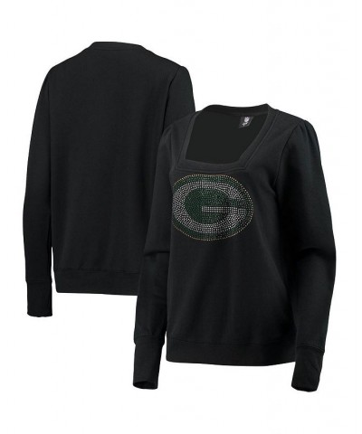 Women's Black Green Bay Packers Winners Square Neck Pullover Sweatshirt Black $35.25 Sweatshirts