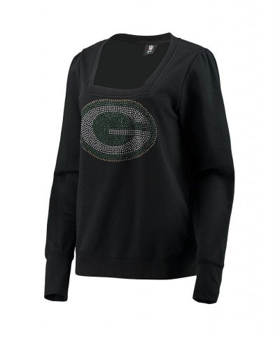 Women's Black Green Bay Packers Winners Square Neck Pullover Sweatshirt Black $35.25 Sweatshirts