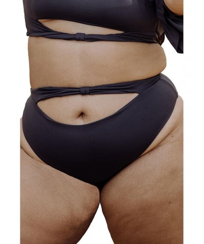 Women's Plus Size Ty cutout bikini bottom Gray $57.81 Swimsuits