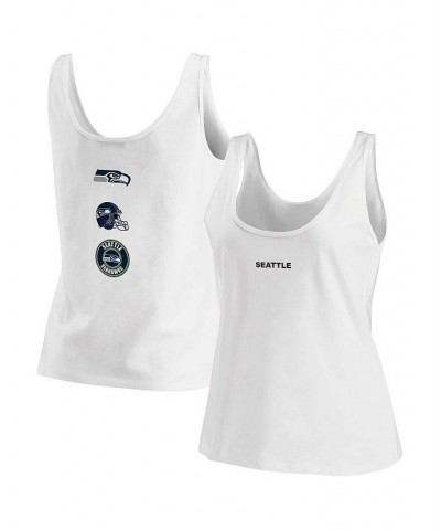 Women's White Seattle Seahawks Team Scoop Neck Tank Top White $15.05 Tops