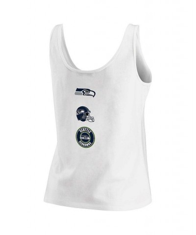 Women's White Seattle Seahawks Team Scoop Neck Tank Top White $15.05 Tops