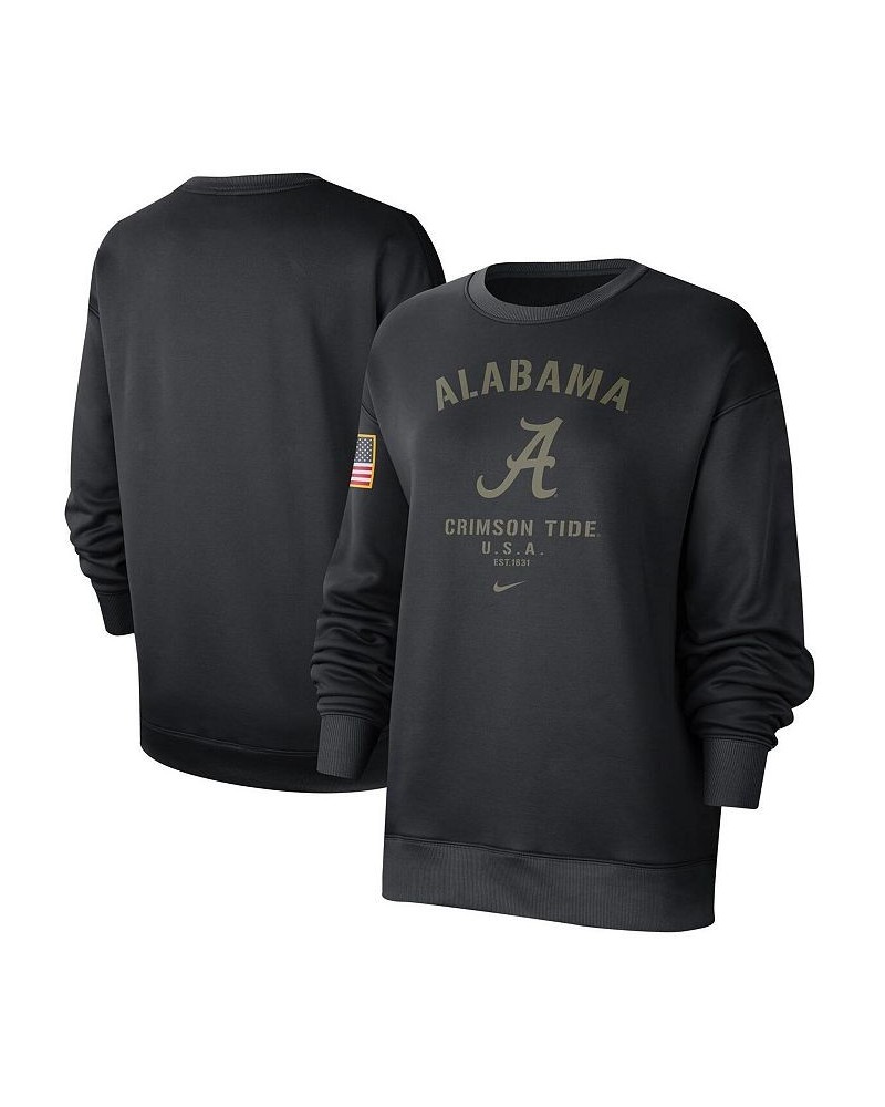 Women's Black Alabama Crimson Tide Military-Inspired Appreciation Therma Performance All-Time Pullover Sweatshirt Black $31.5...