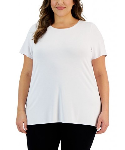 Plus Size Knit Top Bright White $12.20 Tops