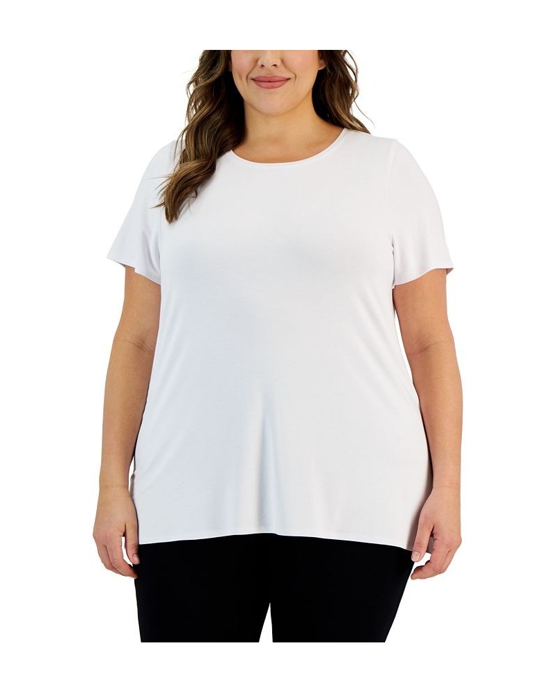 Plus Size Knit Top Bright White $12.20 Tops