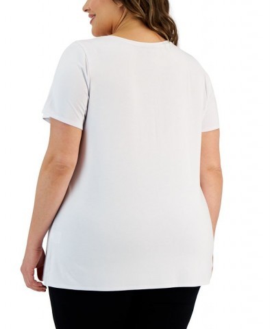 Plus Size Knit Top Bright White $12.20 Tops