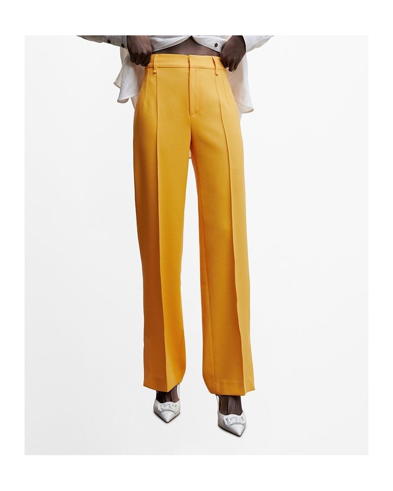 Women's Openings Straight Trousers Yellow $45.89 Pants