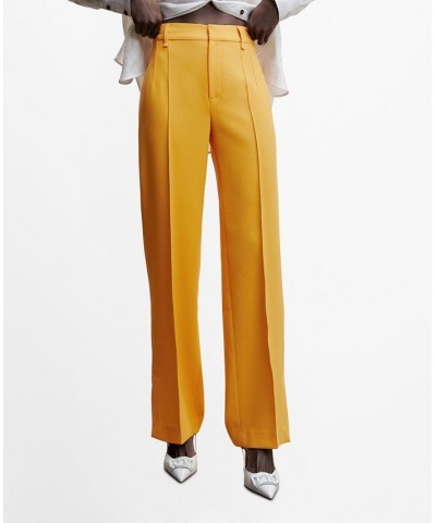 Women's Openings Straight Trousers Yellow $45.89 Pants