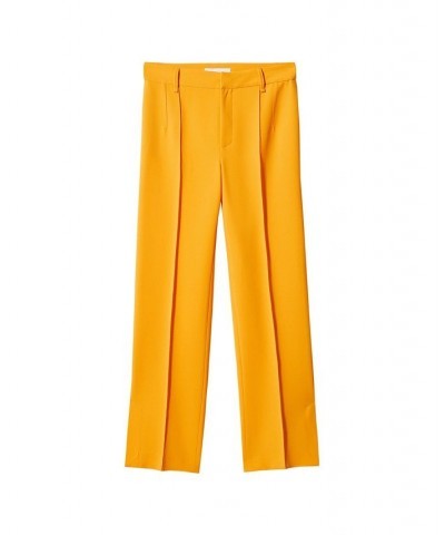 Women's Openings Straight Trousers Yellow $45.89 Pants