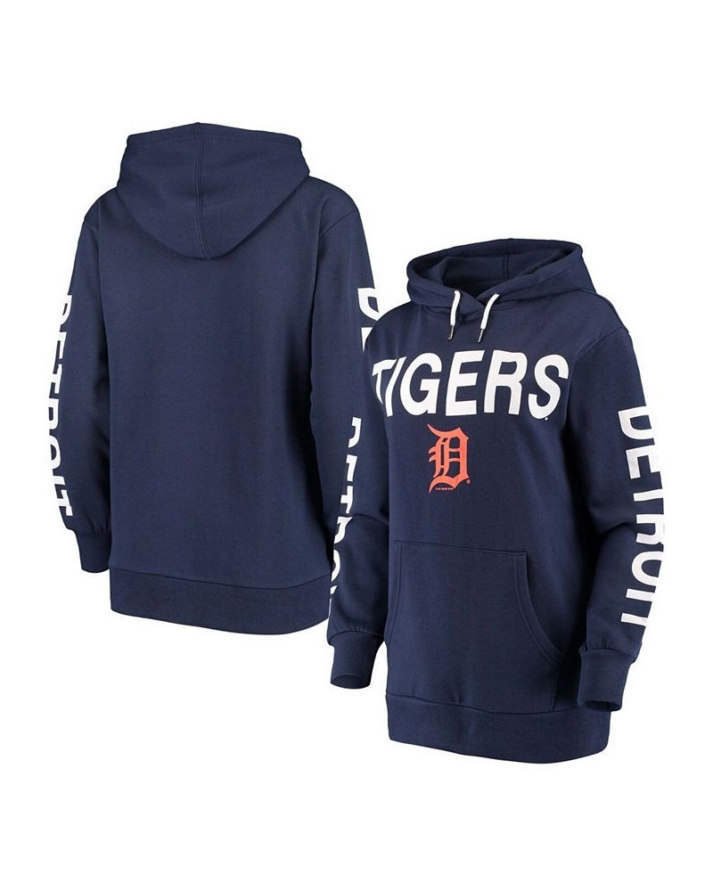 Women's Navy Detroit Tigers Extra Inning Colorblock Pullover Hoodie $27.95 Sweatshirts