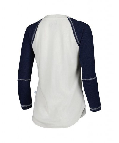 Women's White Navy Dallas Cowboys Rebel Raglan Three-Quarter Sleeve Lace-Up V-Neck T-shirt White, Navy $29.40 Tops