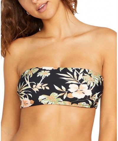 Juniors' For The Tide Tube Bikini Top Black Combo $34.80 Swimsuits