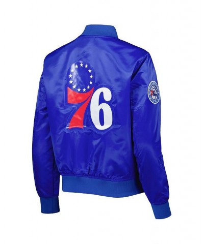 Women's Royal Philadelphia 76ers Classics Satin Full-Snap Jacket Royal $62.50 Jackets