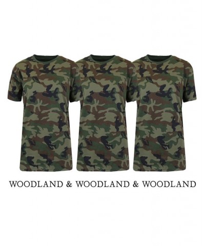 Women's Loose Fit Short Sleeve Crew Neck Camo Printed Tee Pack of 3 Woodland Camo $31.90 Tops