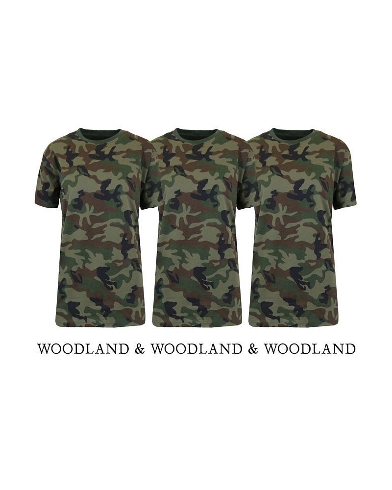 Women's Loose Fit Short Sleeve Crew Neck Camo Printed Tee Pack of 3 Woodland Camo $31.90 Tops