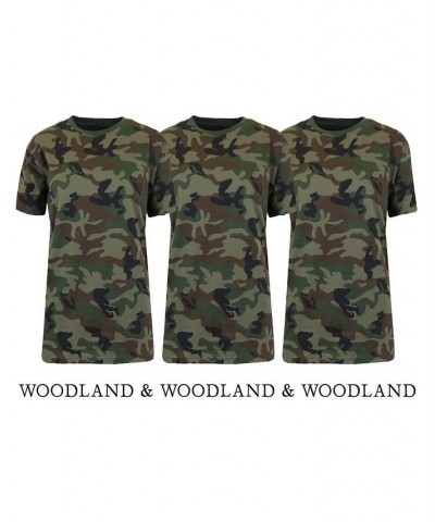 Women's Loose Fit Short Sleeve Crew Neck Camo Printed Tee Pack of 3 Woodland Camo $31.90 Tops